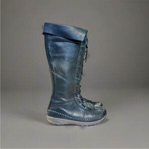 Columbia Women Tall Leather Winter Boots Black Size 7